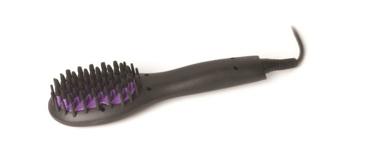 Mini Magic Hot Brush, black with purple base and silicone bristles
